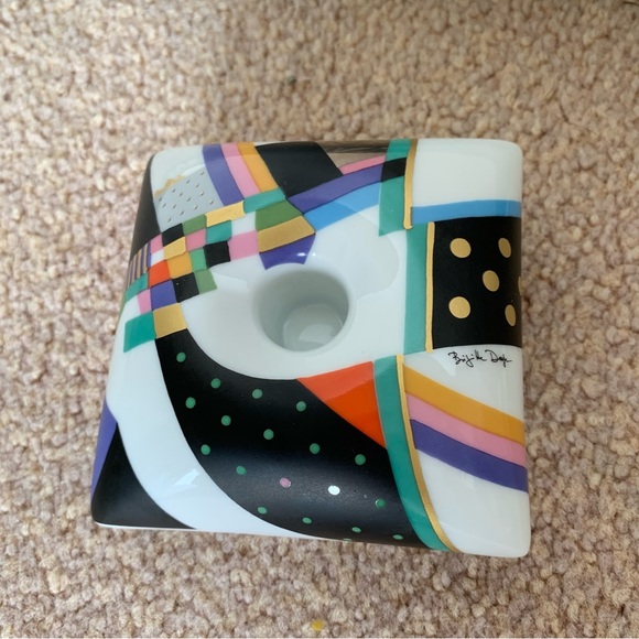 Brigitte Doege Rosenthal Studio Hand Painted Porcelain Candlestick Candle Holder - Picture 2 of 15